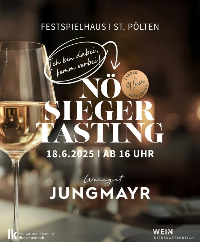 Wir gehören zu den TOP 3 🥂
Unser GV Weinviertel DAC Reserve Ried Hochstrass 2023 wurde bei der Landesweinkost unter die besten Weine Niederösterreichs gewählt – wir freuen uns riesig!

➡️ NÖ WEIN GALA & SIEGER TASTING
📍 Festspielhaus St. Pölten
📅 Mittwoch, 18. Juni 2025
🎟️ Infos & Tickets: weinniederoesterreich.at

#jungmayrwein #weinviertel #nöweingala #top3 #grunerveltliner #riedhochstrass #weinliebe #weinvierteldac